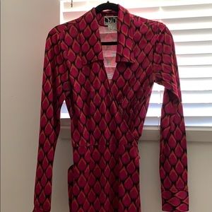 Dvf wrap dress sz 8 silk